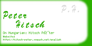 peter hitsch business card